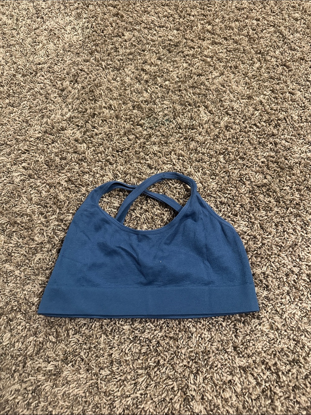 Blue Crossback Sports Bra